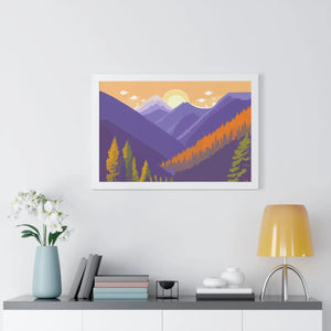 Dawn Landscape Framed Horizontal Poster - Morning Energy Art - Dipaliz