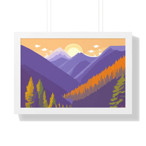 Dawn Landscape Framed Horizontal Poster - Morning Energy Art - Dipaliz - 24″ x 16″ / White