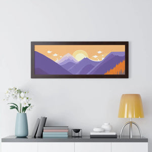 Dawn Landscape Framed Horizontal Poster - Morning Energy Art - Dipaliz