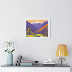 Dawn Landscape Framed Horizontal Poster - Morning Energy Art - Dipaliz