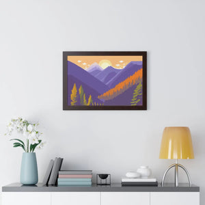 Dawn Landscape Framed Horizontal Poster - Morning Energy Art - Dipaliz