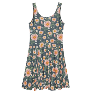Floral Skater Dress – Polyester Summer Wear - Dipaliz - Dresses - Xs