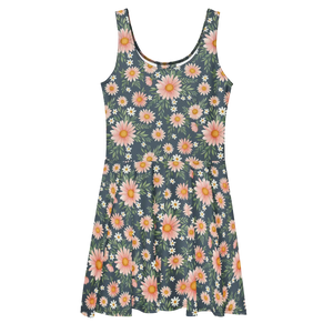 Floral Skater Dress – Polyester Summer Wear - Dipaliz - Dresses - Xs