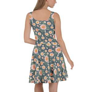 Floral Skater Dress – Polyester Summer Wear - Dipaliz - Dresses - Xs