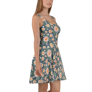 Floral Skater Dress – Polyester Summer Wear - Dipaliz - Dresses - Xs