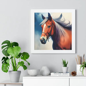 Modern Framed Vertical Poster - Horse Wall Art Decor - Dipaliz - Posters Prints & Visual Artwork