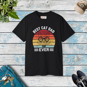 Unisex Ultra Cotton Tee - Bold Cat Dad Print - Dipaliz - T-shirts