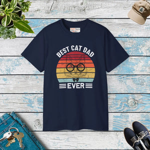 Unisex Ultra Cotton Tee - Bold Cat Dad Print - Dipaliz - T-shirts