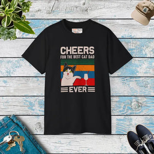 Unisex Ultra Cotton Tee - Best Cat Dad Ever - Dipaliz - Black / s - T-shirts