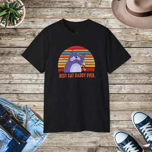 DipaliZ Cat Daddy tee in black cotton with relaxed swagger lettering