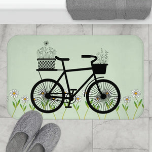 White Daisy Bath Mat - Soft Microfiber Floral - Dipaliz - Mats & Rugs