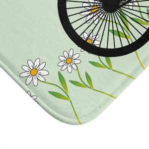 White Daisy Bath Mat - Soft Microfiber Floral - Dipaliz - Mats & Rugs