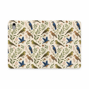 Dipaliz Bird Pattern Tablet Folio Vegan Leather - Mobile Phone Cases