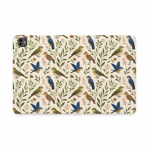 Dipaliz Bird Pattern Tablet Folio Vegan Leather - Mobile Phone Cases