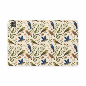 Dipaliz Bird Pattern Tablet Folio Vegan Leather - Mobile Phone Cases