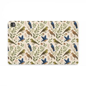 Dipaliz Bird Pattern Tablet Folio Vegan Leather - Mobile Phone Cases