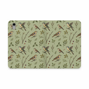 Dipaliz Bird Pattern Tablet Folio Vegan Leather - Mobile Phone Cases