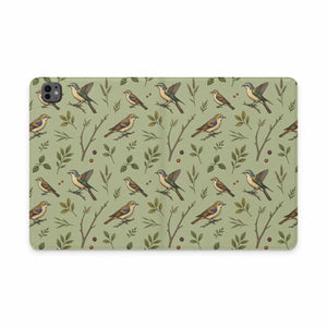 Dipaliz Bird Pattern Tablet Folio Vegan Leather - Mobile Phone Cases