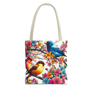 Bird Branch Tote Bag 100% Polyester Nature Gift - Dipaliz - Bags