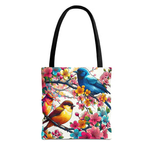 Bird Branch Tote Bag 100% Polyester Nature Gift - Dipaliz - Bags