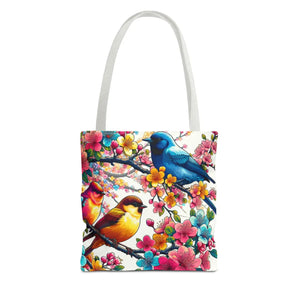 Bird Branch Tote Bag 100% Polyester Nature Gift - Dipaliz - Bags
