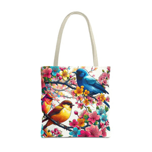 Bird Branch Tote Bag 100% Polyester Nature Gift - Dipaliz - Bags