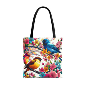 Bird Branch Tote Bag 100% Polyester Nature Gift - Dipaliz - Bags