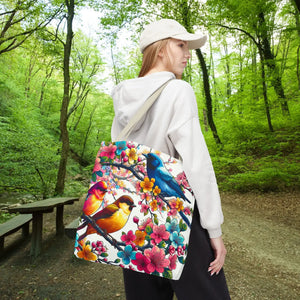 Bird Branch Tote Bag 100% Polyester Nature Gift - Dipaliz - Bags