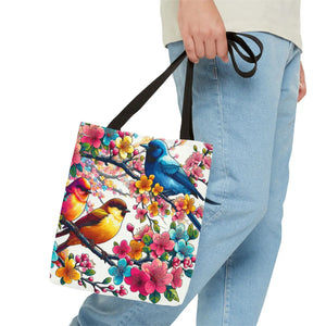 Bird Branch Tote Bag 100% Polyester Nature Gift - Dipaliz - Bags