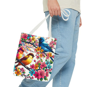Bird Branch Tote Bag 100% Polyester Nature Gift - Dipaliz - Bags
