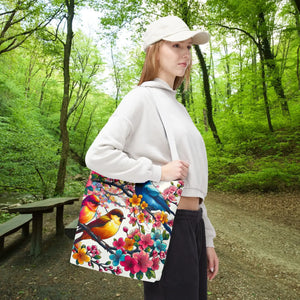 Bird Branch Tote Bag 100% Polyester Nature Gift - Dipaliz - Bags