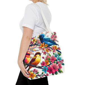 Bird Branch Tote Bag 100% Polyester Nature Gift - Dipaliz - Bags