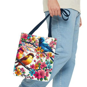 Bird Branch Tote Bag 100% Polyester Nature Gift - Dipaliz - Bags