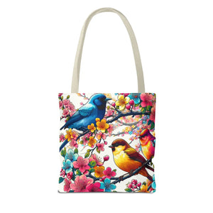 Bird Branch Tote Bag 100% Polyester Nature Gift - Dipaliz - Bags