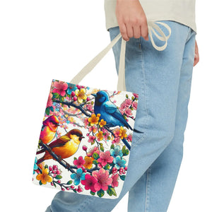Bird Branch Tote Bag 100% Polyester Nature Gift - Dipaliz - Bags