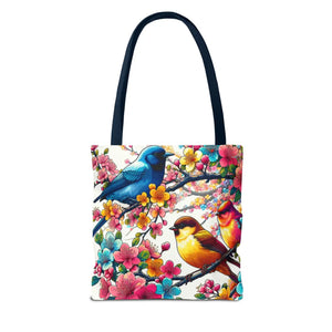 Bird Branch Tote Bag 100% Polyester Nature Gift - Dipaliz - Bags