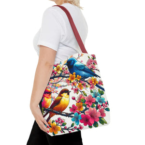 Bird Branch Tote Bag 100% Polyester Nature Gift - Dipaliz - Bags