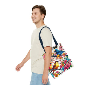Bird Branch Tote Bag 100% Polyester Nature Gift - Dipaliz - Bags