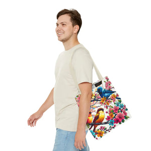 Bird Branch Tote Bag 100% Polyester Nature Gift - Dipaliz - Bags