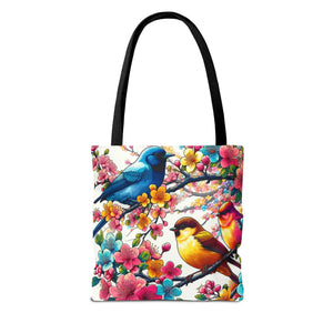 Bird Branch Tote Bag 100% Polyester Nature Gift - Dipaliz - Bags