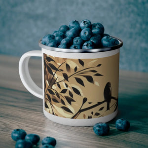 Birds Enamel Camping Mug - Durable 12oz Outdoor Cup - Dipaliz - Mugs