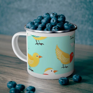 Vibrant Birds Enamel Camping Mug - 12 Oz Steel - Dipaliz - Mugs