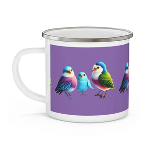 Vibrant Enamel Camping Mug - Birds Stainless Steel - Dipaliz - Mugs