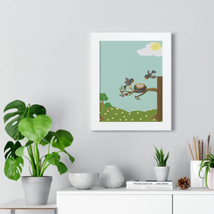 Vibrant Framed Vertical Poster - Bird Nest Wall Art - Dipaliz - Posters Prints & Visual Artwork