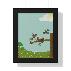 Vibrant Framed Vertical Poster - Bird Nest Wall Art - Dipaliz - Posters Prints & Visual Artwork