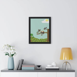 Vibrant Framed Vertical Poster - Bird Nest Wall Art - Dipaliz - Posters Prints & Visual Artwork