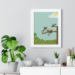 Vibrant Framed Vertical Poster - Bird Nest Wall Art - Dipaliz - Posters Prints & Visual Artwork