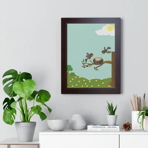 Vibrant Framed Vertical Poster - Bird Nest Wall Art - Dipaliz - Posters Prints & Visual Artwork