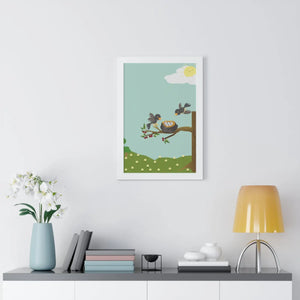 Vibrant Framed Vertical Poster - Bird Nest Wall Art - Dipaliz - Posters Prints & Visual Artwork