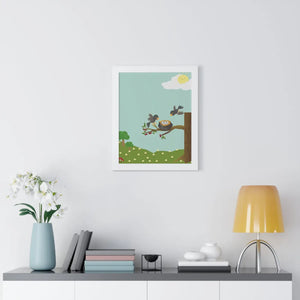 Vibrant Framed Vertical Poster - Bird Nest Wall Art - Dipaliz - Posters Prints & Visual Artwork